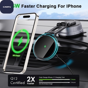 <span class=keywords><strong>Chargeur</strong></span> de voiture sans fil magnétique Qi2 15W USB-C PD, rotation à 360°, 2 fois plus rapide, pour support de tableau de bord à ventouse avec anneau LED - Product Image 2