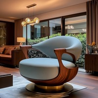 Nouveau modèle 2026 : Fauteuil de villa de luxe haut de gamme de style italien |   Design moderne 360 °   Fauteuil pivotant de détente pour salon