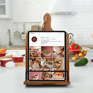 Support de <span class=keywords><strong>livre</strong></span> de recettes en bois pour présentoir de comptoir de <span class=keywords><strong>cuisine</strong></span> support de livres de <span class=keywords><strong>cuisine</strong></span> cadeaux de cuisson avec crochet installer - Product Image 4