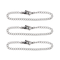 Chaînes d'extension en acier inoxydable Hobbyworker avec fermoirs à homard pour la fabrication de bijoux DIY, colliers et bracelets