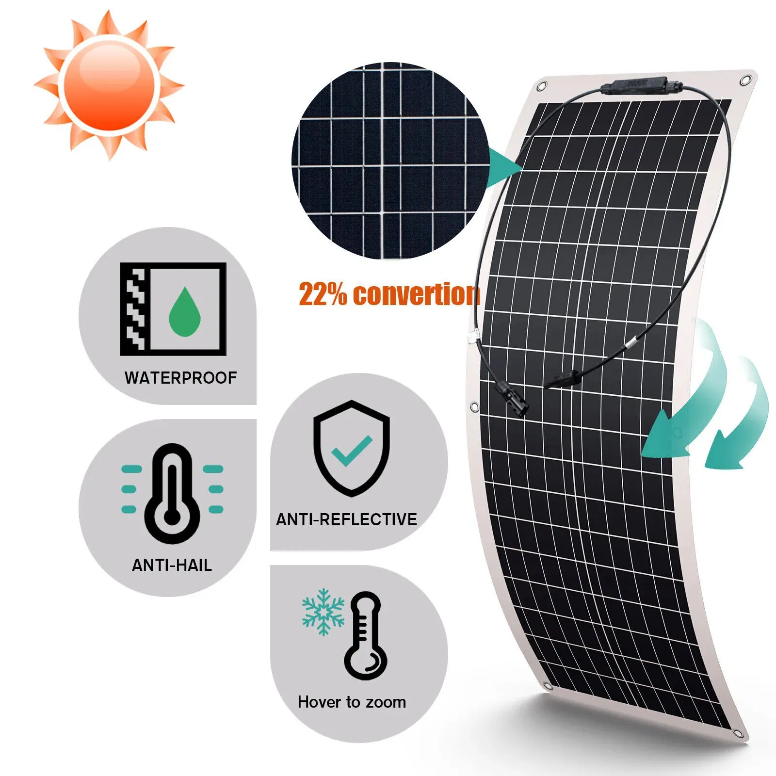 200 W flexibles Photovoltaik-Solarpanel ETFE mit dünnschicht 100 W 210 W 310 W 410 W 525 W Solarpanels im Großhandel verfügbar