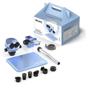 RELIFE-Microscopio <span class=keywords><strong>Trinocular</strong></span> HD 7X-50X, lente de objetivo para reparación de teléfonos móviles, con base de aluminio de gran tamaño, para reparación de teléfonos - Product Image 5