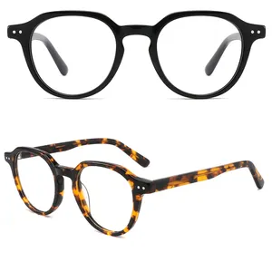 High quality specialized acetate round colorful Eyewear optical glasses frames in stock computer blue light glasses
