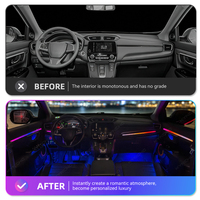 KYNCHO pour Honda CR-V 2017 2022 Symphony, kit d'éclairage ambiant LED 64 couleurs pour voiture, contrôle par application Bluetooth, éclairage intérieur automobile 12V
