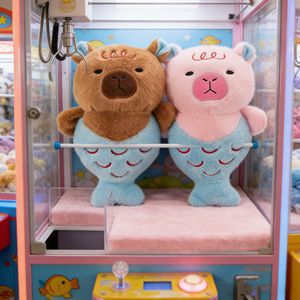 Regalo de San Valentín, Peluche de Capibara Sirena de 8 Pulgadas, Muñecos de Peluche Románticos con Patrón de Corazón para Novia - Product Image 1