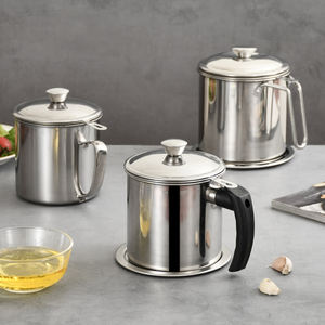 सबसे अच्छी बचत बेकन ग्रीस लेचर भंडारण कंटेनर कैचर बिन तेल कैन्स्टर फिल्टर रसोई सेपरेटर तेल फिल्टर पॉट - Product Image 2