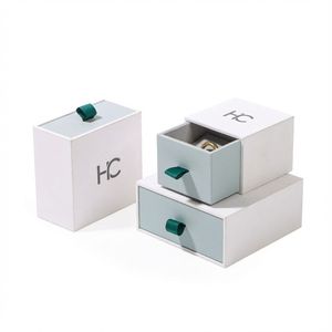 Minimalist Jewelry <b>Set</b> <b>Box</b> Luxury Rigid Sliding Drawer Jewelry Gift <b>Box</b> Custom Velvet Insert Foil Stamping Custom Logo Wholesale - Product Image 3