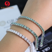 Prix d'usine Collier et bracelet tennis en moissanite testée au diamant, en argent sterling 925, 2mm 3mm 4mm 5mm 6.5mm