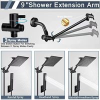 FBA ensemble de système de douche suralimenté 8 "10" robinet de douche de bain dissimulé en laiton avec bec de baignoire Douche ensemble de salle de bain