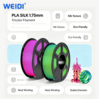 WEIDI Vente en gros Imprimante 3D Filament PLA Soie Tricolore Tiges de Plastique 1,75 mm 1 kg Filament pour Bobine Plastique
