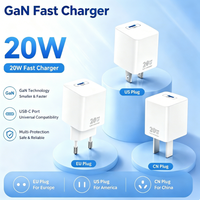 Cargador GaN de 20W, Mini Adaptador de Corriente USB C, Logotipo Personalizado OEM, 100% Inspeccionado, 13 Años de Experiencia Directa de Fábrica, Cargador de Pared USB C para Mercado Global