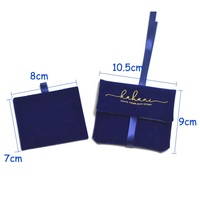 Boucles d'oreilles doublure en satin de velours bleu royal avec insertion de carte de séparation pochettes à bijoux pliables avec nœud papillon