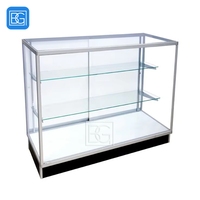 Vitrine d'affichage au détail Armoire en verre Vitrine d'affichage pleine vision en verre trempé avec rangement verrouillable pour la présentation du produit