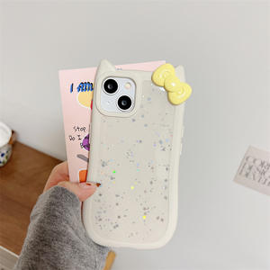 Para <span class=keywords><strong>Samsung</strong></span> para <span class=keywords><strong>Galaxy</strong></span> <span class=keywords><strong>A51</strong></span> Nueva cubierta de teléfono móvil con purpurina con nudo de lazo Oreja de animal Funda a prueba de golpes en blanco - Product Image 2