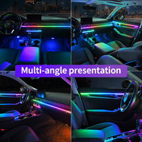Kit d'éclairage LED d'ambiance pour voiture, personnalisable par le fabricant OEM, symphonie dynamique RGB, 6/10 en 1, éclairage intérieur de voiture
