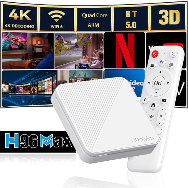 2026 Model H96 MAX H313 4K Streaming Android Tv Box 4k TV Box Featuring Wi-Fi 6 Support and the Intelligent Android 14 System