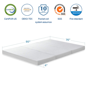 Colchón de tamaño doble de 4 pulgadas, antiácaros, transpirable, lavable, saludable, cómodo colchón futón - Product Image 4