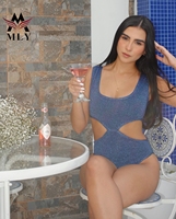 Nouveaux micro bikinis brésiliens 2027, maillot de bain une pièce personnalisé pour femmes, découpe, tissu brillant, monokini, bikini