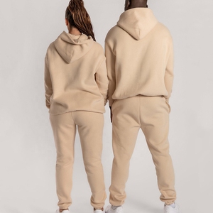 Sweat à capuche vierge et pantalon de survêtement en coton épais de haute qualité Ensemble unisexe à capuche personnalisé pour hommes - Product Image 3