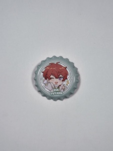 Badge à épingler design en forme de bouchon de bouteille, 32mm, ouvre-bouteille de bière, thème Anime, Manga, <span class=keywords><strong>Otaku</strong></span>, style dessin animé, pour le marché japonais - Product Image 3