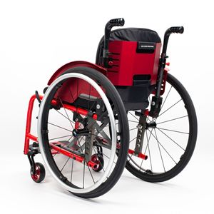 Fauteuil roulant manuel Shi Peng WI5805 rouge, sportif, pliable, léger, avec mécanisme de déverrouillage rapide pour une utilisation active - Product Image 3
