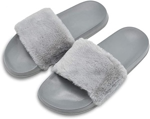 Pantofole di lana di natale piattaforma camera da letto <span class=keywords><strong>visone</strong></span> peluche pelliccia soffici pantofole morbide donna scivoli sfocati pantofole da casa pelose - Product Image 5