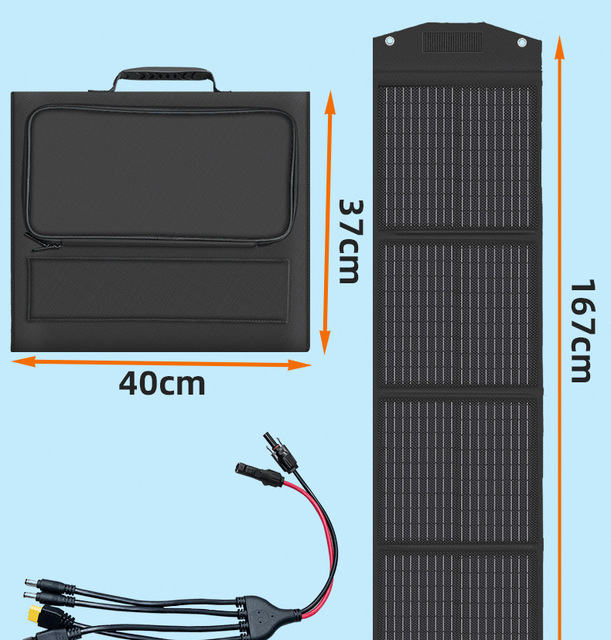 100W Foldable Solar Panel Charger | Portable Outdoor Camping Photovoltaic Bag