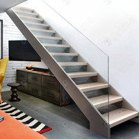 Échelles en spirale en fer personnalisées Mono Stringer Escalier extérieur durable avec garde-corps en verre pour villa maison