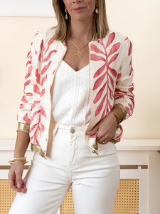 Venta directa de fábrica con diseño de cremallera de marca Placket Woven Logo de la marca Pocket Chaqueta de piloto para mujer - Product Image 6