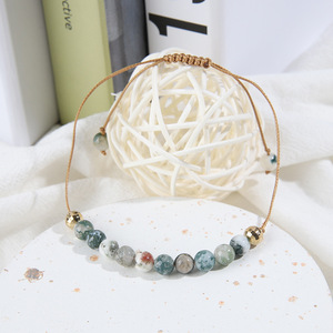 Adjustable Woven Stone <b>Bracelet</b> Women Bohemian Ethnic Style Jewelry Round <b>Beaded</b> <b>Bracelet</b> For Daily Wear - Product Image 1