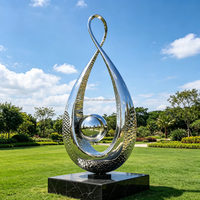 Custom Stainless Steel Sculpture Outdoor Metal Art Hollow Cutout Modern Abstract for City Plaza Landscape Decoration Project