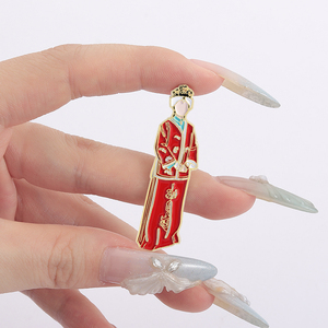 Classique chinois fille émail broche rétro <span class=keywords><strong>littérature</strong></span> personnage broche Badge cadeau bijoux pour vêtements en gros - Product Image 4