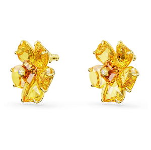 Boucles d'oreilles clous en argent sterling 925 plaqué or, forme de fleur, zircon cristal, romantiques, élégantes, bijoux de fête pour femmes - Product Image 3