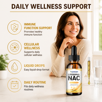 Ausreson OEM Gotas Liposomales de Vitamina N-acetil L-cisteína (NAC) para Ojos, Suplemento para la Salud Inmunológica, Gotas Liposomales de NAC a Granel