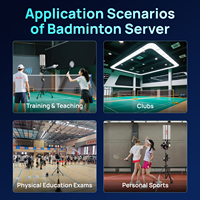 Máquina Lanzapelotas de Bádminton SIBOASI B5 para Entrenamiento en Línea, Control por Aplicación/Control Remoto, Batería de Litio, Frecuencia de Servicio de 0.75~7 Segundos, 21 Puntos