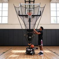 Entraîneur de basketball portable pliable avec filet de rebond réglable en acier et aluminium pour l'entraînement en intérieur et en extérieur