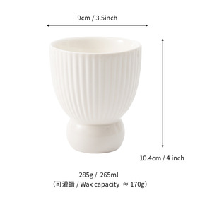 Vaso de cerámica personalizado para velas con diseño de rayas, vacío, para velas aromáticas, uso comercial y regalos. - Product Image 4