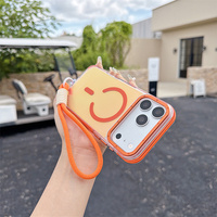 Coque de téléphone magnétique de luxe à dégradé de couleurs pour iPhone 18 17 11 12 13 14 15 Pro Max 16 E avec sangle de téléphone, étui antichoc en acrylique