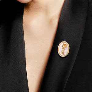 Rose Corsage Brooch Alloy Eco-friendly Plating Customized Gift for Women's Suits-Wedding Engagement <b>Fashion</b> <b>Accessory</b> - Product Image 4