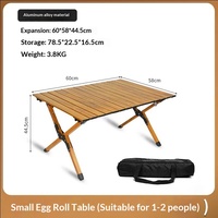 Table pliable d'extérieur en alliage d'aluminium, ultra-légère, portable, en bois de hêtre, pour pique-nique, mobilier d'extérieur, équipement de camping