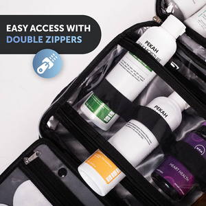Sac de toilette suspendu imperméable à 19 compartiments, organiseur de maquillage de voyage, trousse de toilette portable pour femmes - Product Image 5