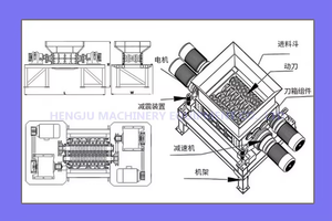 Industrial Double Shaft <b>Shredder</b> Machine for Crushing Waste <b>Tires</b> Easy Operate - Product Image 6