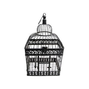 Cage à oiseaux de style classique, grande, noire, décoration de jardin, nid d'oiseaux en fil métallique - Product Image 6