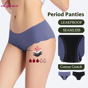 Wanita 4 lapisan anti bocor celana dalam menstruasi kulot menstruelle tanpa pfas biodegradable tahan air Strip mulus periode celana dalam
