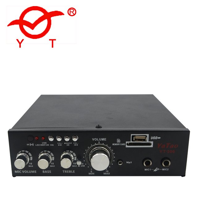 Hot Sale Karaoke Amplifier YT-306 Power Amplifier 2*20W with USB/SD/FM/MIC/BT