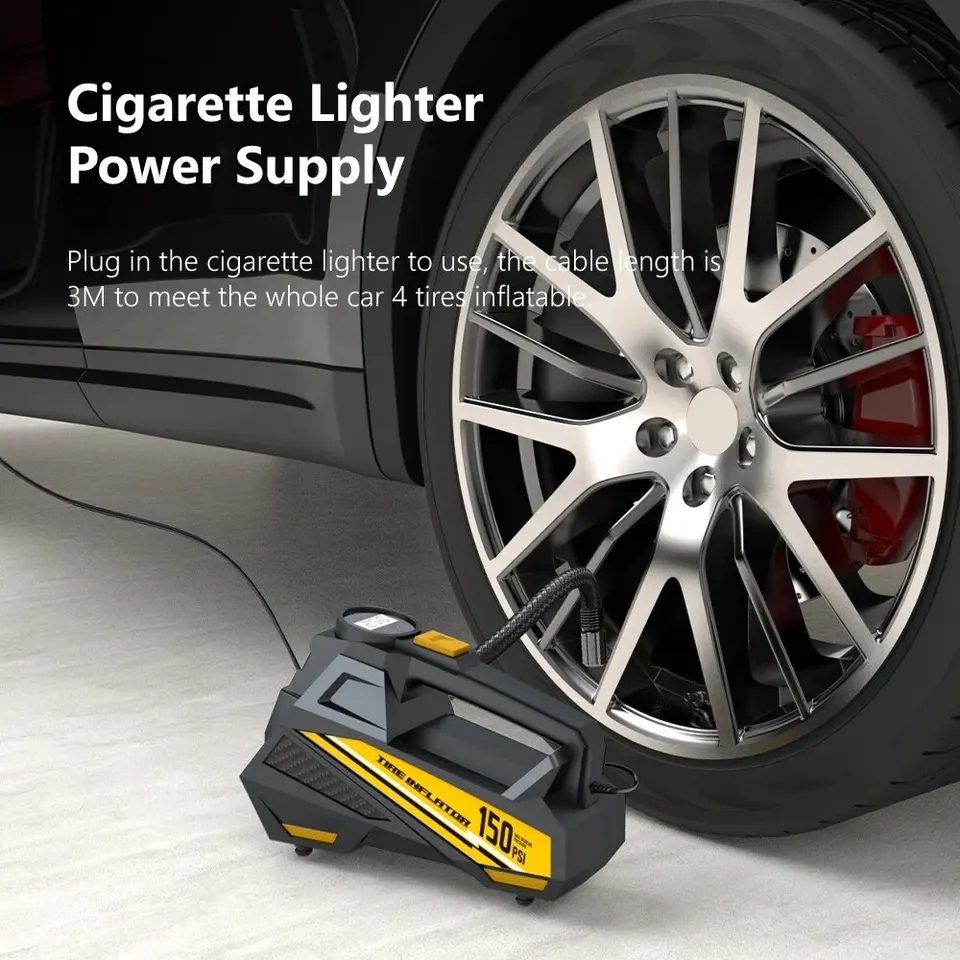 cigarette lighter air pump for car tires Corded Portable Car Air Pump Upgraded 12V 150PSI Electric Tire Inflator Pump  Motorcycle Bike Ball LED Light Car Air Compressor| Alibaba.com