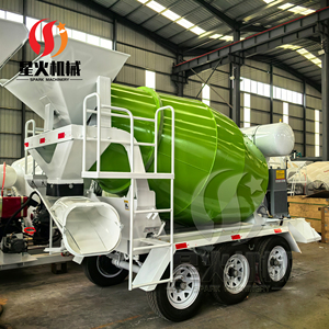 Truk Pengaduk Beton Mobile Tiga As 2 Meter Kubik Bertenaga Bensin Trailer Pengaduk Beton - Product Image 2