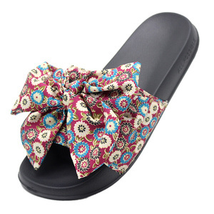 Bán Buôn OEM In Thiết Kế Hoa Bowknot Dép Đi Trong Nhà Cho Phụ Nữ, Phụ Nữ Dễ Thương Vải Slide Dép Biểu Tượng Tùy Chỉnh - Product Image 3