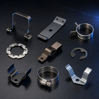 Pinces à ressort personnalisées, clips de retenue métalliques, pièces d'emboutissage en tôle, acier inoxydable, acier à ressort, fabrication industrielle