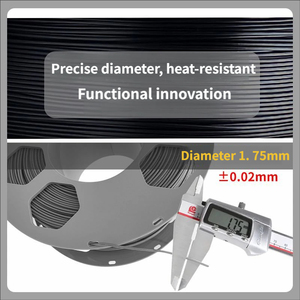 Filament d'imprimante 3D PETG-CF5 CF10 Series, finition noire mate, haute résistance à la traction, haute flexibilité, sans obstruction, sans traces, impression lisse, sans déformation - Product Image 2